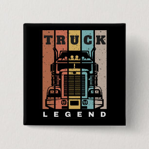 Husband Dad Trucker Legend Truck 15 Cm Square Badge