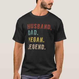 Husband Dad Vegan Legend Go Vegan Retro Vintage Pl T-Shirt