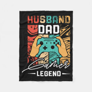 Husband Dad Video Game Legend Fleece Blanket