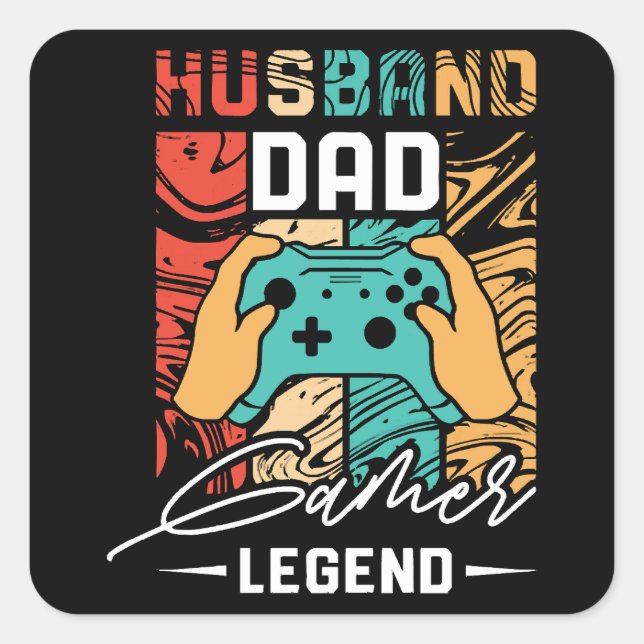 Husband Dad Video Game Legend  Square Sticker (Front)