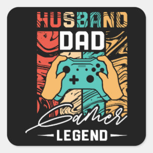 Husband Dad Video Game Legend  Square Sticker