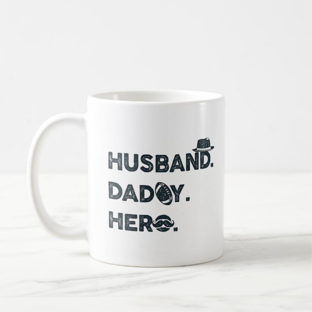 Husband. Daddy. Hero Coffee Mug (Left)