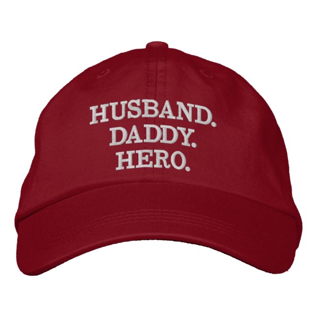 Husband Daddy Hero Embroidered Hat (Front)