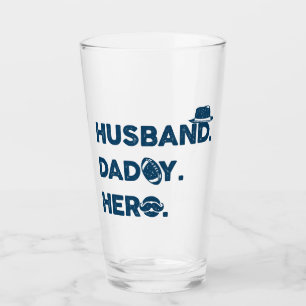 Husband. Daddy. Hero. Retro Graphic Glass
