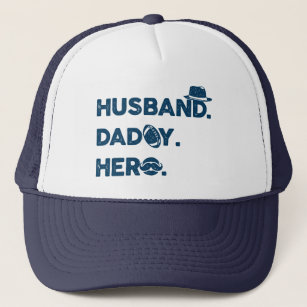 Husband. Daddy. Hero. Retro Graphic Trucker Hat