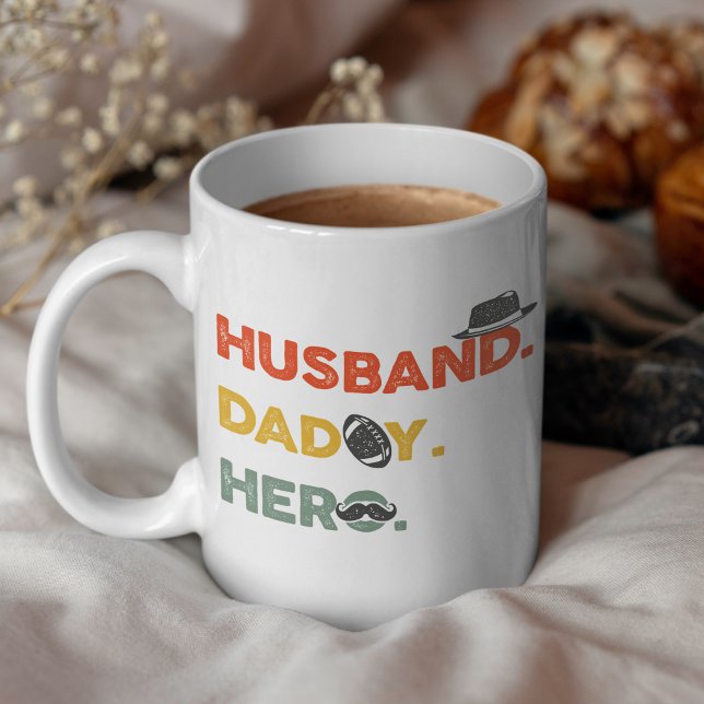 Husband Daddy Hero Vintage Retro Coffee Mug (Creator Uploaded)