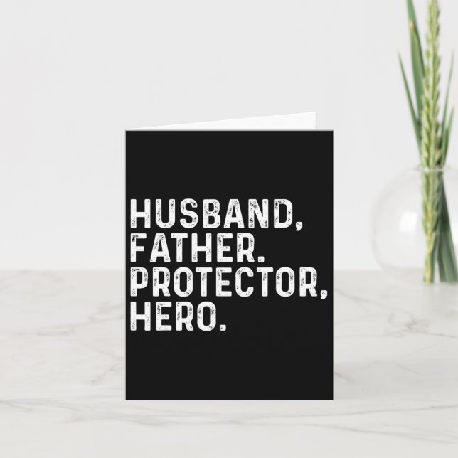 Husband Daddy Protector Hero Dad Fathers Day 2025  Card (Front)