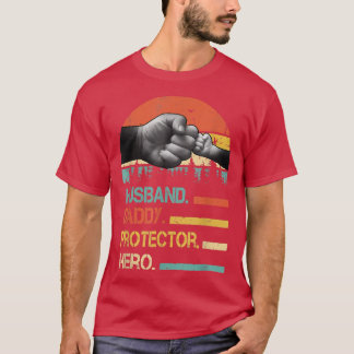 Husband Daddy Protector Hero Fathers Day Gift For  T-Shirt