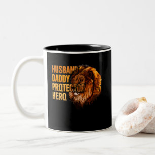 Husband Daddy Protector Hero Father's Day Two-Tone Coffee Mug