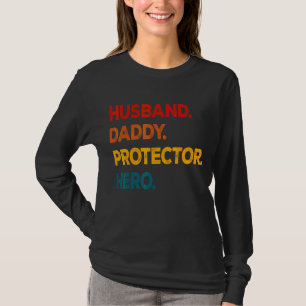 Husband Daddy Protector Hero Father's Day Vintage T-Shirt