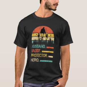 Husband Daddy Protector Hero Father's Day Vintage T-Shirt