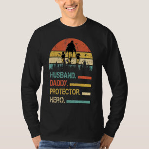 Husband Daddy Protector Hero Father's Day Vintage T-Shirt