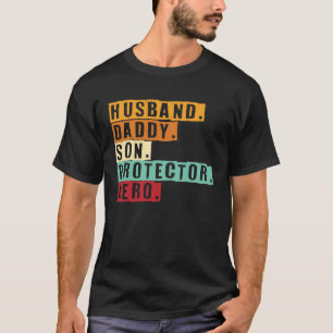 Husband Daddy Son Protector Hero World Bester Papa T-Shirt