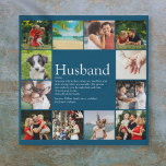 Husband Definition 12 Photo Modern Fun Blue Faux Canvas Print<br><div class="desc">Personalise with 12 favourite photos and personalised text for your special husband to create a unique gift for birthdays,  anniversaries,  weddings,  Christmas or any day you want to show how much he means to you. A perfect way to show him how amazing he is every day. Designed by Thisisnotme©</div>