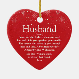 Husband Definition Christmas Holidays Ceramic Tree Decoration