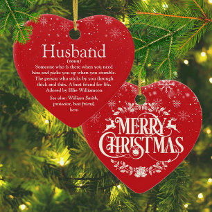 Husband Definition Christmas Holidays Ceramic Tree Decoration