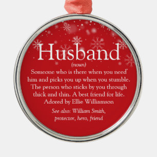 Husband Definition Christmas Holidays Metal Tree Decoration