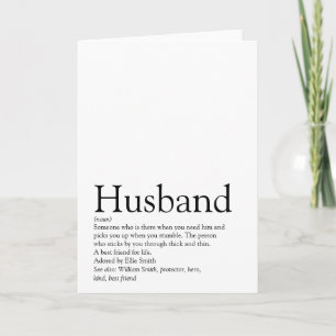 Husband Definition Fun Modern Card