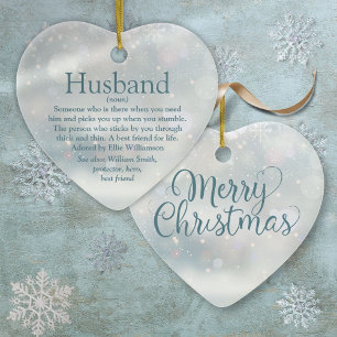 Husband Definition Merry Christmas Holidays Ceramic Tree Decoration