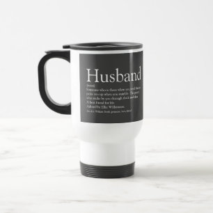 Husband Definition Modern Grey Typographic Fun Travel Mug