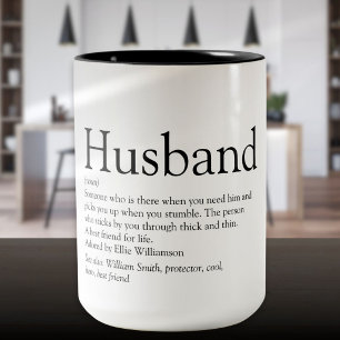 Husband Definition Saying Modern Cool Two-Tone Coffee Mug