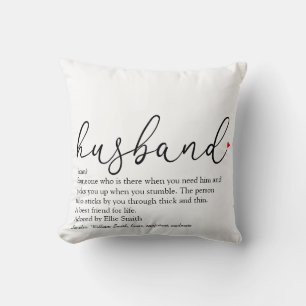 Husband Definition Script Red Love Heart Cushion