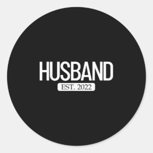Husband Est. 2022 Matching Couple Newlywed Married Classic Round Sticker