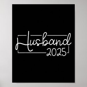 Husband Est 2025 Just Married Hubby Wedding Gettin Poster