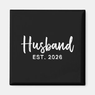 Husband Est 2026 Hubby Just Married Honeymoon Wedd Magnet