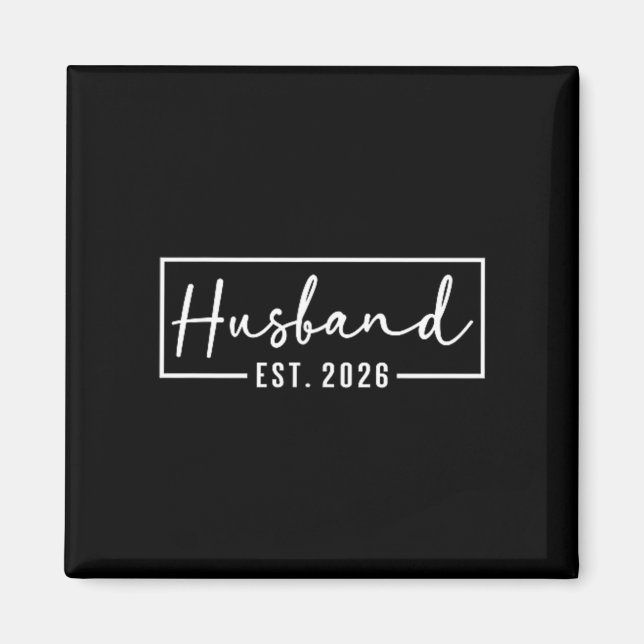 Husband Est 2026 Married Couple Wedding Honeymoon Magnet (Front)