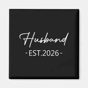 Husband Est 2026 Married Honeymoon Hubby Wedding Magnet