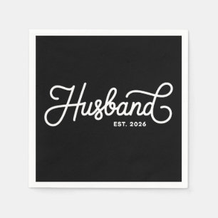 Husband Est 2026 Wedding Just Married Honeymoon Napkin