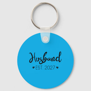 Husband Est 2027 Married Couple Wedding Party Key Ring