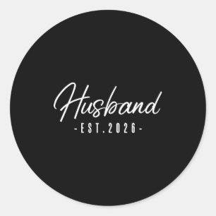 Husband Est Mr Mrs Married Classic Round Sticker