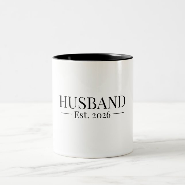 Husband Established 2026 Two-Tone Coffee Mug (Center)