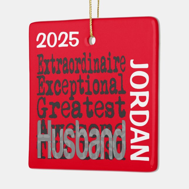 Husband Extraordinaire CUSTOM Ceramic Ornament (Left)
