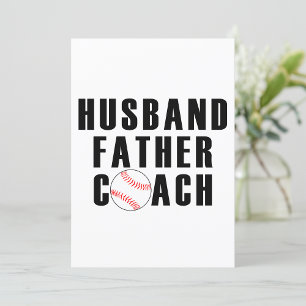 Husband Father Coach Baseball Dad Quote Invitation