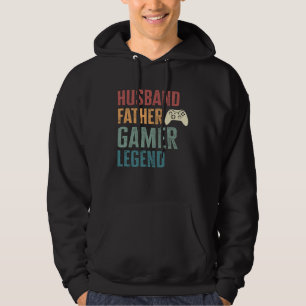 husband father gamer legend vintage gamer dad ga hoodie