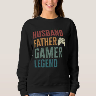 husband father gamer legend vintage gamer dad ga sweatshirt