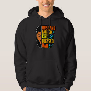 Husband Father King Blessed Man Black Melanin Men Hoodie