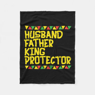 Husband Father King Protector Kente Black African Fleece Blanket