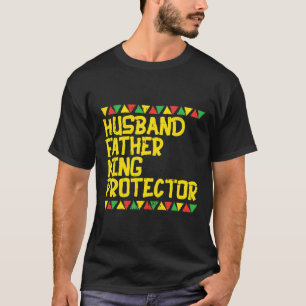 Husband Father King Protector Kente Black African T-Shirt