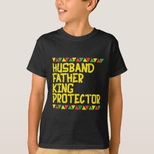 Husband Father King Protector Kente Black African T-Shirt
