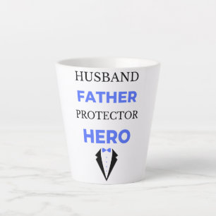 Husband Father Protector Hero bl Latte Mug