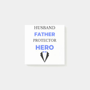 Husband Father Protector Hero bl Post-it Notes