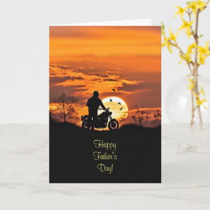 Husband Fathers Day with Biker and Motorcycle Card