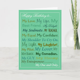 Husband-Fiance-Boyfriend Birthday Card lover card