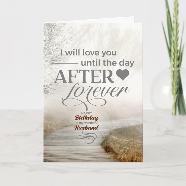 Husband Foggy Coastal Path Romantic Birthday Card (Front)