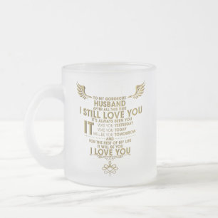 HUSBAND FROSTED GLASS MUG CUP FOREVER LOVE