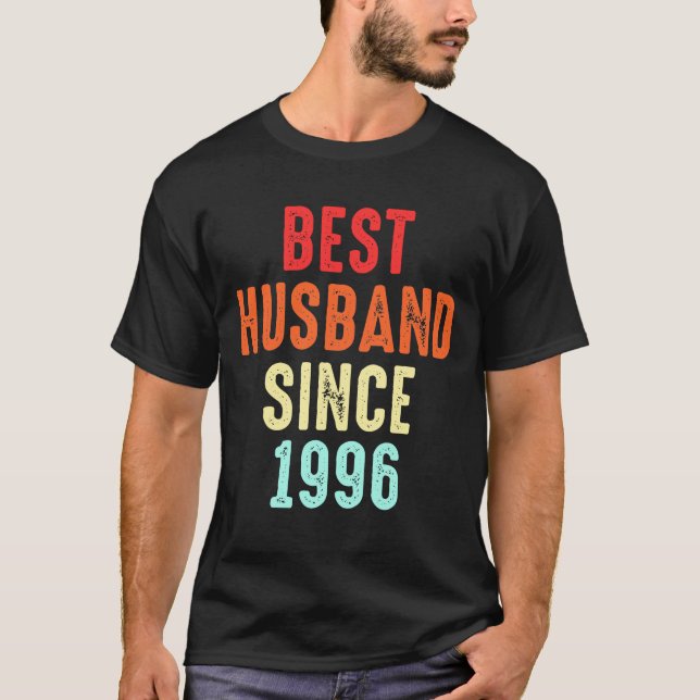 Husband Gift Best Since1996 Marriage Groom Present T-Shirt (Front)